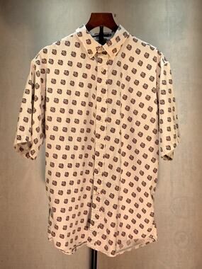 Daniel Cremieux Collection Paisley Shirt Mens XL Tailored Short Sleeve Cotton